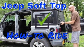 Jeep Wrangler JL 2018 Unlimited Sport Soft top positions ok to ride half opendown freedom style [upl. by Stochmal595]