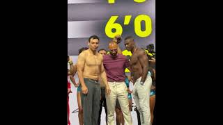 Julio Cesar Chavez Jr vs Uriah Hall faceoff [upl. by Aisatna]