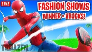 REAL FORTNITE FASHION SHOW amp HIDE amp SEEK LIVE 1 WIN  2500 VBUCKS CUSTOM MATCHMAKING fashionshow [upl. by Daffodil12]