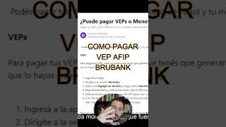 Como pagar un VEP de afip por BRUBANK pago de Monotributo impuestos monotributo afip brubank [upl. by Oriel]