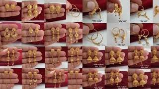 latest gold earrings designs long earrings stud earrings designs 2024 with price  new earrings [upl. by Anwahsat]