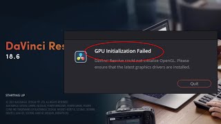 How To Fix DaVinci Resolve GPU Initialization Failed Error [upl. by Adnorat845]