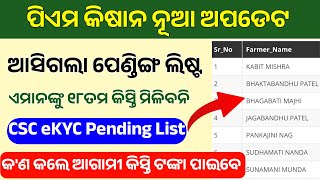 Pm Kisan Village Wise Ekyc Pending List Check ONLINE  Pm Kisan Ekyc Pendency Report Update  Odia [upl. by Dustman]