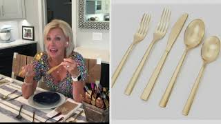 Cambridge 20Piece Service for 4 Stainless Steel Flatware Set on QVC [upl. by Oneal]