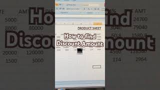 How to find discount amount ep8 excel youtube shorts computeryoutube [upl. by Kalikow]