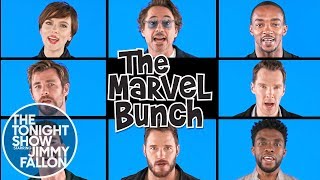 Avengers Infinity War Cast Sings quotThe Marvel Bunchquot [upl. by Amsirahc]