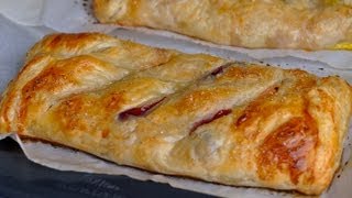 Super Simple Peach and Blackberry Strudel Recipe [upl. by Anod]