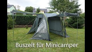 Vorstellung Buszelt  Vorzelt Touring easy für Mincamper Wohnmobil und Campingbusse [upl. by Shelby]