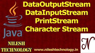 Java DataOutputStream  DataInputStream  PrintStream  Character Stream [upl. by Ellehsad62]