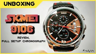 SKMEI 9106  REVIEW FULL SETUP CHRONOGRAPH [upl. by Sauveur]