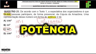 IFRN 2024  QUESTÃO 23  POTÊNCIA  A expectativa dos organizadores é que 10000 pessoas [upl. by Aromat732]