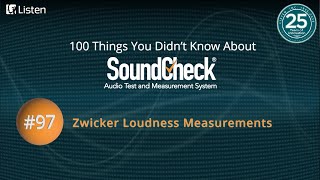 100 Things 97 Zwicker Loudness Measurement [upl. by Corry]