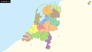 Mijn eigen Bosatlas Topografie Nederland  Basistopo Nederland  provincies en hoofdsteden [upl. by Jaime]