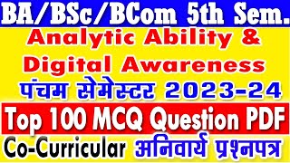 Analytic Ability amp Digital Awareness Important Question 202324  BA BSc 5th semester cocurricular [upl. by Hugues]