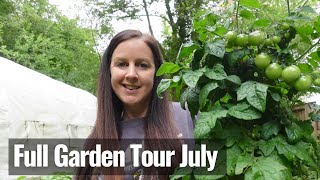 Full Garden Tour July  Polytunnel amp Vegetable Garden Tour [upl. by Notwen]