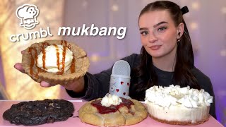 ASMR crumbl cookie taste test amp mukbang 🍪 [upl. by Alvira]