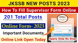 How To Fill JKSSB Supervisor Posts Application Form  JKSSB Supervisor Posts 2023  JKSSB New Jobs [upl. by Twedy249]