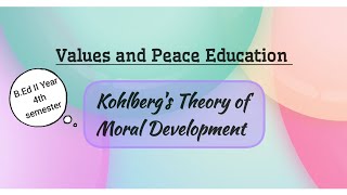 Kohlbergs Theory of Moral DevelopmentValues amp Peace EducationBEd II Year sanquest tnteu [upl. by Wildee]