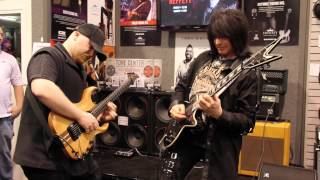 Michael Angelo Batio and Dave Reffett with Eminence at NAMM 2013 [upl. by Engel]