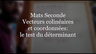 2nde  Vecteurs  Colinéarité et coordonnées  le test du déterminant [upl. by Huei]