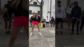 Sabotaged by my shoe lace 🙈 community is everything 🫶🏼 jumprope skipping footwork freestyle [upl. by Inaej879]