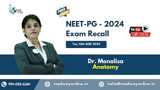 Anatomy  NEET PG Recall 2024 By Dr Monalisa [upl. by Eitra]