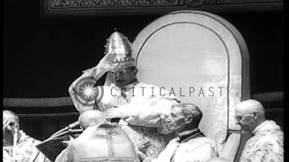 Coronation of Pope Paul VI in Vatican City at St Peters Square HD Stock Footage [upl. by Valerye]