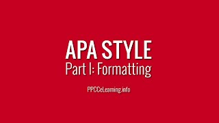 APA Style  Part 1 Formatting [upl. by Deehan]