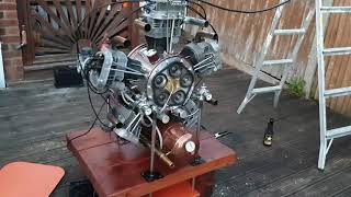 Radial engine home made 5 cylinders 22 litre [upl. by Clement]