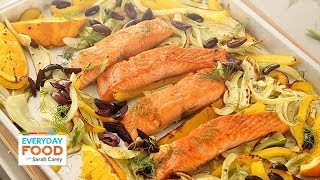 Salmon with Fennel Bell Pepper and Olives  Everyday Food with Sarah Carey [upl. by Robyn36]