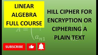 Hill 2Cipher  Hill 3Cipher for Encryption or Ciphering a Plain Text  CRYPTOGRAPHY  PART 2 [upl. by Ardyth286]