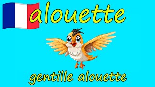 🇫🇷 ALOUETTE Gentille ALOUETTE FRENCH Song  KARAOKELYRICS 🇫🇷 [upl. by Bandeen]