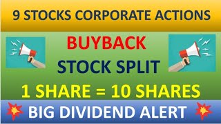 💥 1 share  10 shares 💥 buyback 💥 big dividend alert 😱 stock split 💥 record date update [upl. by Aslin]