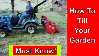 Tractor MT125 5ft Rural King Tiller Setup How To Till Garden [upl. by Madella]