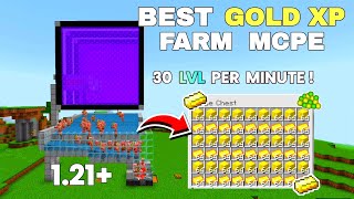 BEST GOLD XP FARM With AUTO SORTING SYSTEM in Minecraft PE 121  Tutorial [upl. by Anairt]