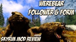 Skyrim Mods  Review  Primeros Mods de Dragonborn  Werebear Follower amp Form [upl. by Ecinwahs]