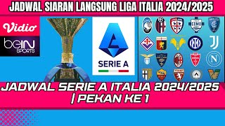 Jadwal Liga Italia Pekan ke 1  Juventus vs Como  Serie A Italia 20242025 [upl. by Pitt892]