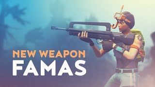 NEW LEGENDARY WEAPON FAMAS  BETTER THAN SCAR Fortnite Battle Royale [upl. by Gertie847]