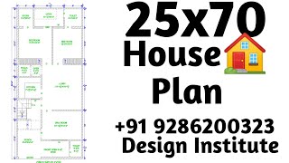 25x70 House plan design🏠Design Institute  919286200323 houseplan [upl. by Supple]