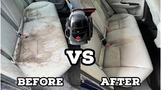 How To Deep Clean Your Extremely Dirty Seats With The Bissell Spot Clean Pro [upl. by Nallid]