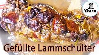 Gefüllter Rollbraten  geschmorte Lammschulter  Lamm Rezept Ostern [upl. by Melac]