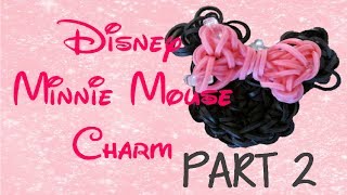 PART 2 Minnie Mouse Rainbow Loom Charm Tutorial [upl. by Hafler]