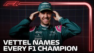 Sebastian Vettel Names EVERY F1 Champion in Grill The Grid [upl. by Marilyn585]