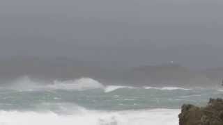 Interislander rail ferry Arahura leaving Wellington heads in storm 14 July 2013 [upl. by Molohs]