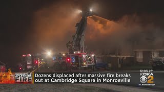 Dozens displaced after fire erupts at Cambridge Square in Monroeville [upl. by Ardiedak]