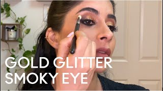 GOLD GLITTER SMOKY EYE FT NAVREET JOSAN [upl. by Eiral850]