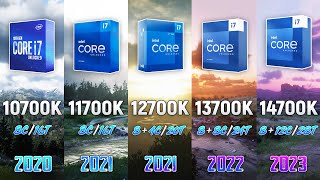 i7 10700K vs i7 11700K vs i7 12700K vs i7 13700K vs i7 14700K  5 Gen Difference [upl. by Herzen]