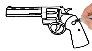 How to Draw Revolver Gun  Easy Drawing Tutorial [upl. by Alicirp961]