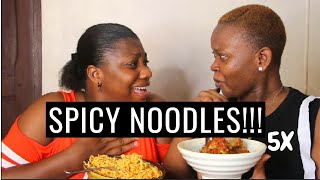 Spicy Noodles Mukbhang by Nigerians EXTREME [upl. by Liba522]