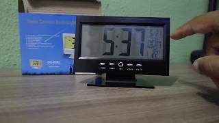 Relógio de Mesa DS8082 Voice Control BackLigth LCD Clock [upl. by Aihsema]